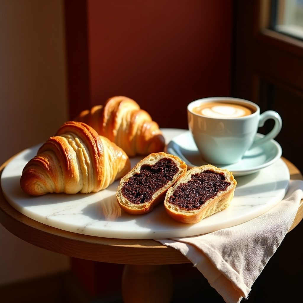 Croissants y café